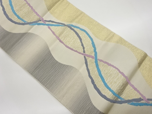 幾何学模様織出し名古屋帯